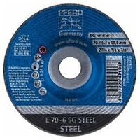 Disco de desbaste E 70x6,3x10 mm línea alto rendimiento SG STEEL para acero