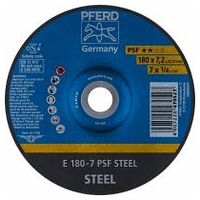 Grinding wheel E 180x7.2x22.23 mm Universal Line PSF STEEL for steel