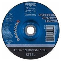 Grinding wheel E 180x7.2x22.23 mm ZIRKON Special Line SGP STEEL for steel