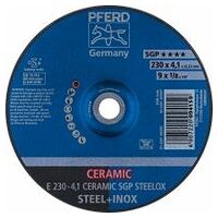 Grinding wheel E 230x4.1x22.23 mm CERAMIC Performance Line SG STEELOX for steel/stainless steel