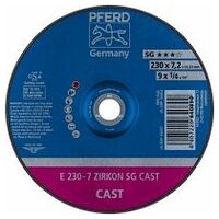 Grinding wheel E 230x7.2x22.23 mm ZIRKON Special Line SGP CAST for cast material