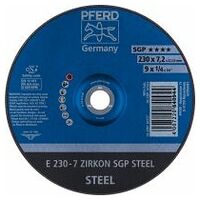 Grinding wheel E 230x7.2x22.23 mm ZIRKON Special Line SGP STEEL for steel