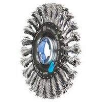 Wheel brush knotted RBG dia. 115x12 hole 22.2 mm/X-LOCK stainless steel wire dia. 0.50 mm angle grinders