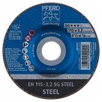Disco de corte EH 115x3,2x22,23 mm embutido línea alto rendimiento SG STEEL para acero