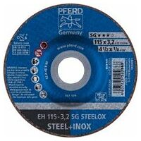 Disco de corte EH 115x3,2x22,23 mm embutido línea alto rendimiento SG STEELOX para acero/acero inoxidable