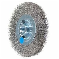 Wheel brush crimped RBU dia. 115x12 mm M14 stainless steel wire dia. 0.30 angle grinders