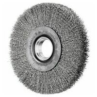 wheel brush wide crimped RBU dia. 125x20xvariable hole stainless steel wire dia. 0.30 bench grinder