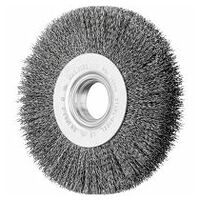 wheel brush wide crimped RBU dia. 125x20xvariable hole steel wire dia. 0.30 bench grinder