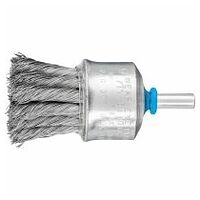 End brush with plastic protection knotted PBG dia. 30 mm shank dia. 6 mm stainless steel wire dia. 0.25