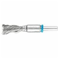 SINGLETWIST end brush knotted PBGS dia. 12 mm shank dia. 6 mm stainless steel wire dia. 0.20