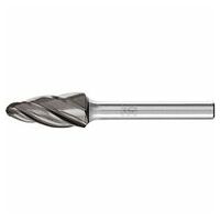 Hartmetall Hochleistungsfrässtift ALU Rundbogen RBF Ø 12x25mm Schaft-Ø 6mm für Alu/NE Metalle HICOAT