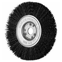 Wheel brush slim crimped RBU dia. 100x12x12 mm hole plastic filament dia. 0.40