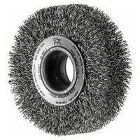 wheel brush wide crimped RBU dia. 100x28xvariable hole stainless steel wire dia. 0.30 bench grinder