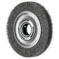 wheel brush wide crimped RBU dia. 150x25xvariable hole stainless steel wire dia. 0.20 bench grinder