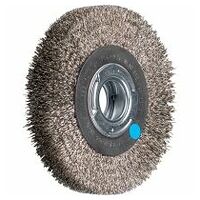 wheel brush wide crimped RBU dia. 150x25xvariable hole stainless steel wire dia. 0.30 bench grinder