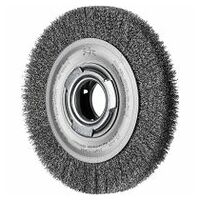 wheel brush wide crimped RBU dia. 150x25xvariable hole steel wire dia. 0.20 bench grinder