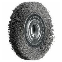 wheel brush wide crimped RBU dia. 150x25xvariable hole steel wire dia. 0.30 bench grinder
