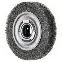wheel brush wide crimped RBU dia. 150x38xvariable hole stainless steel wire dia. 0.20 bench grinder