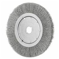 wheel brush slim crimped RBU dia. 250x20xvariable hole stainless steel wire dia. 0.30