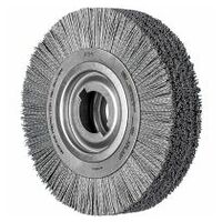 Deburring brush crimped RBU dia 250x60x50.8 mm hole SiC filament dia. 1.10 mm grit 120 stationary