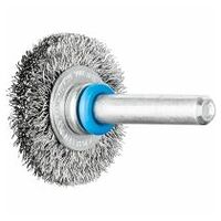 Wheel brush crimped RBU dia. 30x6 mm shank dia. 6 mm stainless steel wire dia. 0.20
