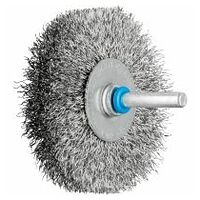 Wheel brush crimped RBU dia. 70x15 mm shank dia. 6 mm stainless steel wire dia. 0.30