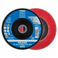 POLIFAN flap disc PFC 180x22.23 mm conical CO-FREEZE 36 SG INOX stainless steel
