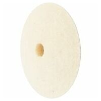 Disco in feltro duro a forma lenticolare Ø 17x5 mm, foro Ø 2 mm per uso lucidatura universale