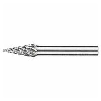 Tungsten carbide high-performance burr STEEL conical pointed SKM dia. 08x20 mm shank dia. 6 mm for steel