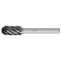 Tungsten carbide high-performance burr STEEL cylindrical with radius end WRC dia. 10x20 mm shank dia. 6 mm HICOAT steel