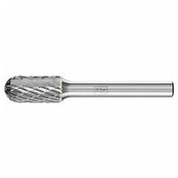 Tungsten carbide high-performance burr TOUGH cylindrical with radius end WRC dia. 10x20 mm shank dia. 6 mm impact-resistant