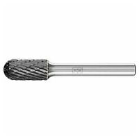 Tungsten carbide high-performance burr cylindrical with radius end WRC dia. 10x20 mm shank dia. 6 mm Z3P HICOAT universal