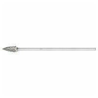 Tungsten carbide burr pointed tree SPG dia. 06x13mm shank dia. 3x75mm Z3P universal medium cross cut