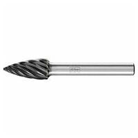 Tungsten carbide high-performance burr INOX pointed tree SPG dia. 10x20 mm shank dia. 6 mm HICOAT stainless steel