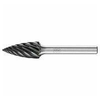 Tungsten carbide high-performance burr INOX pointed tree SPG dia. 12x25 mm shank dia. 6 mm HICOAT stainless steel