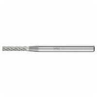 Tungsten carbide burr cylindrical ZYA dia. 02x10 mm shank dia. 3 mm Z3P universal medium cross cut