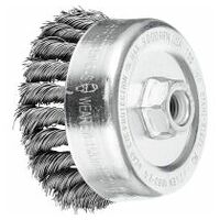 cup brush knotted TBG dia. 100mm M14 steel wire dia. 0.50mm angle grinders (1)
