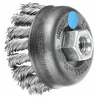 Cup brush knotted TBG dia. 65 mm M14 stainless steel wire dia. 0.50 mm angle grinders (1)