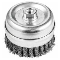 cup brush with bridle knotted TBGR dia. 100mm M14 steel wire dia. 0.50mm angle grinders