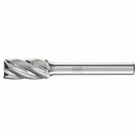 Tungsten carbide high-performance burr ALU cylindrical ZYAS end dia. 10x20 mm shank dia. 6 mm aluminium/non-ferrous metals