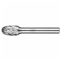 Tungsten carbide high-performance burr STEEL oval TRE dia. 10x16 mm shank dia. 6 mm for steel