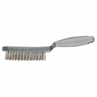 scratch brush with plastic body and ergonomic handle HBUP 3 rows stainless steel wire dia. 0.40 (10)