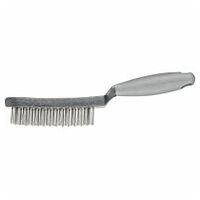scratch brush with plastic body and ergonomic handle HBUP 3 rows steel wire dia. 0.40