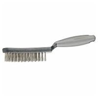 scratch brush with plastic body and ergonomic handle HBUP 4 rows stainless steel wire dia. 0.40
