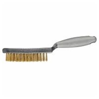 scratch brush with plastic body and ergonomic handle HBUP 4 rows brass wire dia. 0.30