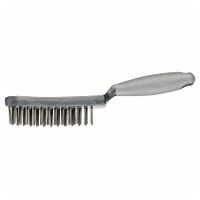 scratch brush with plastic body and ergonomic handle HBUP 4 rows steel wire dia. 0.40