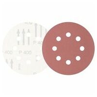 universal aluminium oxide hook-and-loop-backed abrasive disc KSS dia. 125 A400 8 extraction holes for eccentric orbital sanders