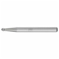 Hartmetall Frässtift Kugel KUD Ø 02x1,5 mm Schaft-Ø 3 mm Z5 universal fein