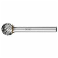 Tungsten carbide high-performance burr TOUGH ball KUD dia. 12x10 mm shank dia. 6 mm impact-resistant