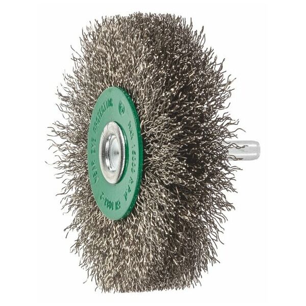Wheel brush with shank Stainless steel wire 0.30 mm 80X18 mm